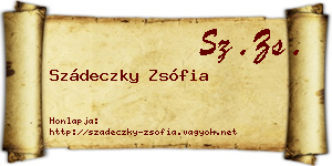 Szádeczky Zsófia névjegykártya