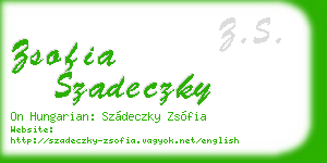 zsofia szadeczky business card