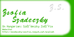 zsofia szadeczky business card